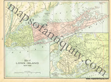 Load image into Gallery viewer, 1900 - Map Of Long Island New York And Brooklyn Verso: State Maryland Delaware Antique Genuine