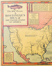Load image into Gallery viewer, Antique-Map-Pictorial-This-Map-Presents-A-Bostonian's-Idea-of-the-United-States-of-America-c.-1937-Daniel-WallingfordMaps-of-Antiquity