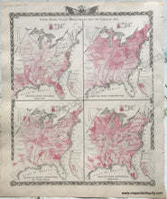 Load image into Gallery viewer, Antique-Hand-Colored-Map-United-States-Agriculture-and-Wealth-by-Colors;-verso:-United-States-Vitality-Maps-Compiled-from-the-Census-of-1870-1876-Warner-&-Beers-/-Union-Atlas-Co.--1800s-19th-century-Maps-of-Antiquity