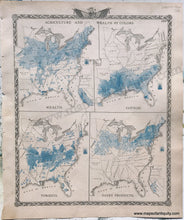 Load image into Gallery viewer, Antique-Hand-Colored-Map-United-States-Agriculture-and-Wealth-by-Colors;-verso:-United-States-Vitality-Maps-Compiled-from-the-Census-of-1870-1876-Warner-&-Beers-/-Union-Atlas-Co.--1800s-19th-century-Maps-of-Antiquity