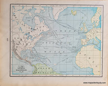 Load image into Gallery viewer, Genuine-Antique-Map-Map-showing-the-location-of-the-Indian-Nations-in-the-Present-United-States-at-the-time-of-its-First-Settlement-By-I-S-Clare-Verso-Map-Showing-Routes-of-Voyages-and-Discoveries-861-1685-1903-Cram-Maps-Of-Antiquity