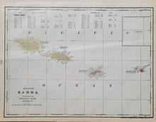 Load image into Gallery viewer, Genuine-Antique-Map-Minor-U-S-Possessions-in-the-Pacific-Ocean-Verso-Samoa-1903-Cram-Maps-Of-Antiquity