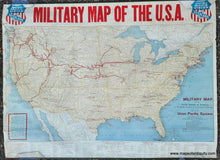 Load image into Gallery viewer, Genuine-Antique-Map-Military-Map-of-the-United-States-of-America-Showing-location-of-all-forces-in-training--1917-Poole-Brothers---Union-Pacific-System-Maps-Of-Antiquity