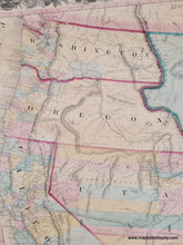 Load image into Gallery viewer, 1858 - Mitchell’s New National Map Exhibiting The United States With North American British