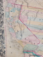 Load image into Gallery viewer, 1858 - Mitchell’s New National Map Exhibiting The United States With North American British