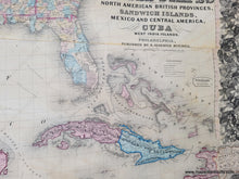 Load image into Gallery viewer, 1858 - Mitchell’s New National Map Exhibiting The United States With North American British