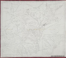Load image into Gallery viewer, Old black and white map of the eastern part of the USA shortly after the Revolutionary War with labeled areas. Genuine-Antique-Map-Part-of-the-United-States-of-North-America-1798-Stockdale-Maps-Of-Antiquity