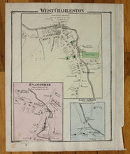 Load image into Gallery viewer, 1878 - Morgan Salem And Center Verso: Charleston East & West Evansville Albany (Vt) Antique Map