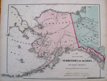 Load image into Gallery viewer, 1881 - Provinces Of Ontario And Quebec Map The Territory Alaska Antique Genuine Hand-Colored