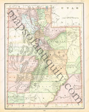 Load image into Gallery viewer, Antique-Printed-Color-Map-Utah-verso:-Idaho-United-States-West-1894-Cram-Maps-Of-Antiquity