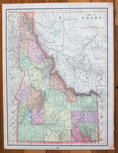 Load image into Gallery viewer, 1898 - Montana Verso: Yellowstone National Park (Wyoming) And Map Of Idaho Antique Genuine