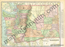 Load image into Gallery viewer, 1900 - Alaska Verso: Map Of Idaho And Washington Antique Genuine Printed-Color