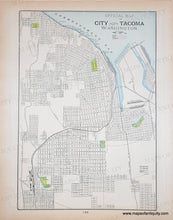 Load image into Gallery viewer, Antique map of the City of Tacoma, Washington with labeled streets and waterways.