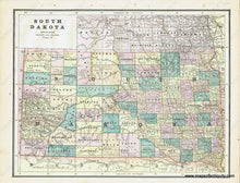 Load image into Gallery viewer, 1885 - Wyoming Verso: South Dakota Antique Map Genuine Printed-Color