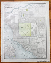 Load image into Gallery viewer, 1892 - Official Map Of The City Los Angeles Cal. Verso: San Diego Antique Genuine Printed-Color