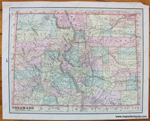 Load image into Gallery viewer, 1892 - New Mexico Verso: Colorado Antique Map Genuine Printed-Color