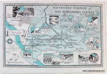 Load image into Gallery viewer, Antique-Printed-Color-Pictorial-Folding-Map-Southwest-Portion-of-San-Bernardino-County-1935-San-Bernardino-County-Chamber-of-Commerce-West-California-1800s-19th-century-Maps-of-Antiquity