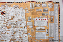Load image into Gallery viewer, 1959 - A Pictorial Map Of Alaska The 49Th State Antique Genuine