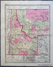Load image into Gallery viewer, 1888 - Tunison’s Wyoming And Eastern Montana; Verso: Idaho Western Montana Antique Map Genuine