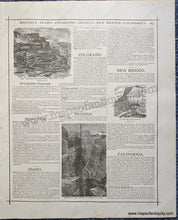Load image into Gallery viewer, 1888 - Atlas Page With Prints: View Of The City San Francisco Cal. And Falls Yosemite. Verso: