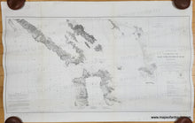 Load image into Gallery viewer, Black and white chart of the San Francisco Bay Entrance area with the city. Antique-Coastal-Report-Chart-Preliminary-Chart-of-Entrance-to-San-Francisco-Bay-California-West-California-1856-US-Coast-Survey-Maps-Of-Antiquity-1800s-19th-century
