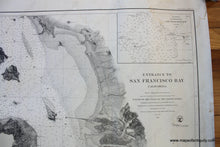 Load image into Gallery viewer, 1859 - Entrance To San Francisco Bay California Antique Chart Genuine Coastal Report