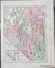 Load image into Gallery viewer, 1892 - California; Versos: Idaho Nevada Antique Chart Genuine Printed-Color Comparative