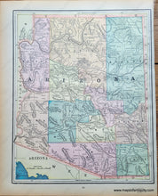 Load image into Gallery viewer, Genuine-Antique-Printed-Color-Map-Double-sided-page-Arizona-verso-Idaho-1893-Gaskell-Maps-Of-Antiquity