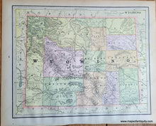 Load image into Gallery viewer, Genuine-Antique-Printed-Color-Map-Double-sided-page-Montana-centerfold--verso-Utah-and-Wyoming-1893-Gaskell-Maps-Of-Antiquity