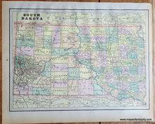 Load image into Gallery viewer, Genuine-Antique-Printed-Color-Map-Double-sided-page-South-Dakota-verso-Kansas-1893-Gaskell-Maps-Of-Antiquity