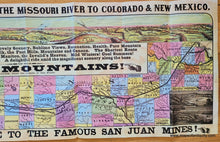 Load image into Gallery viewer, Vintage-Facsimile-of-an-Antique-Map-The-Arkansas-Valley-Route-From-The-Missouri-River-To-Colorado-New-Mexico-1876-1940s-Woodward-Tiernan-Printing-Company-Maps-Of-Antiquity