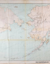 Load image into Gallery viewer, Antique map with original printed color in light pink-tan for the land and light blue for the water showing Alaska and part of Asia. Genuine-Antique-Map-General-Chart-of-Alaska-1890-USC-GS-Maps-Of-Antiquity