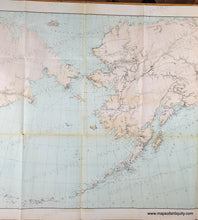 Load image into Gallery viewer, Antique map with original printed color in light pink-tan for the land and light blue for the water showing Alaska and part of Asia. Genuine-Antique-Map-General-Chart-of-Alaska-1890-USC-GS-Maps-Of-Antiquity