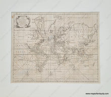 Load image into Gallery viewer, Genuine-Antique-Engraved-Black-and-White-Map-A-New-and-Correct-Chart-of-all-the-Known-World--1744-Emmanuel-Bowen-Maps-Of-Antiquity