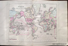 Load image into Gallery viewer, 1884 - Eastern Hemisphere With Comparative Lengths Of Rivers And Heights The Principal Mountains.