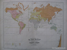 Load image into Gallery viewer, Antique-Hand-Colored-Map-Ethnographic-Map-of-the-World-Showing-the-Present-Distribution-of-the-Leading-Races-of-Man-World--1856-Cartee-Maps-Of-Antiquity