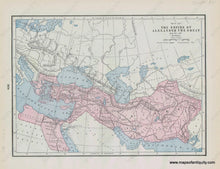 Load image into Gallery viewer, Antique-Map-of-the-Empire-of-Alexander-the-Great-World-as-Known-to-the-Ancients-Ancient-History-Historical-Home-Library-and-Supply-Association-Pacific-Coast-1892-1890s-1800s-Late-19th-Century-Maps-of-Antiquity