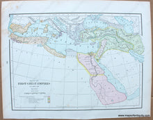 Load image into Gallery viewer, 1892 - Map Of The First Great Empires Verso: Ancient Historical World Antique Genuine Printed-Color