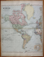 Load image into Gallery viewer, 1904 - A Chart Of The World On Mercator’s Projection Antique Map Printed-Color Genuine