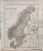 Load image into Gallery viewer, 1876 - Western Hemisphere; Verso: The Scandinavian Kingdoms Norway Sweden Denmark Antique Map