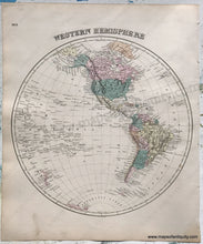 Load image into Gallery viewer, Antique-Hand-Colored-Map-Western-Hemisphere;-verso:-The-Scandinavian-Kingdoms-Norway-Sweden-Denmark-1876-Warner-&-Beers-/-Union-Atlas-Co.--1800s-19th-century-Maps-of-Antiquity