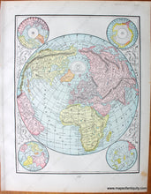 Load image into Gallery viewer, Genuine-Antique-Printed-Color-Comparative-Chart-Untitled-(World-on-a-Polar-Projection);-verso-Western-Hemisphere-World--1892-Home-Library-&-Supply-Association-Maps-Of-Antiquity-1800s-19th-century