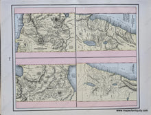 Load image into Gallery viewer, Genuine-Antique-Printed-Color-Comparative-Chart-Four-maps:-Tribes-of-Asher-and-Naphtali-General-Map-of-the-Tribes-Tribes-of-Issachar-&-Manasseh-Tribe-of-Zebulon;-verso:-Four-maps:-Judea-according-to-the-Accropiphal-Books-Judea-or-Palestine-Illustrating-the-History-of-the-New-Testament-Voyages-and-Travels-of-St-Paul-Diagrams-Illustrating-the-Principal-Events-of-Crucifixion-Week.-World--1892-Home-Library-&-Supply-Association-Maps-Of-Antiquity-1800s-19th-century