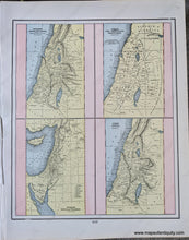 Load image into Gallery viewer, Genuine-Antique-Printed-Color-Comparative-Chart-Four-maps:-Kingdoms-of-Judah-and-Israel-Canaan-showing-the-Captivities-Kingdom-of-David-and-Solomon-Judea-According-to-Josephus;-verso:-Four-maps:-Canaan-of-the-Land-of-Promise-Land-of-Canaan-Mesopotamia-Journeying-&-Encampments-of-the-Israelites-from-Egypt-to-Canaan-World--1892-Home-Library-&-Supply-Association-Maps-Of-Antiquity-1800s-19th-century
