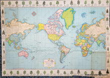 Load image into Gallery viewer, Genuine-Vintage-Map-Untitled-World-Map-with-Trees-of-the-United-States-1968-Rand-McNally-Co---Homelite-Maps-Of-Antiquity