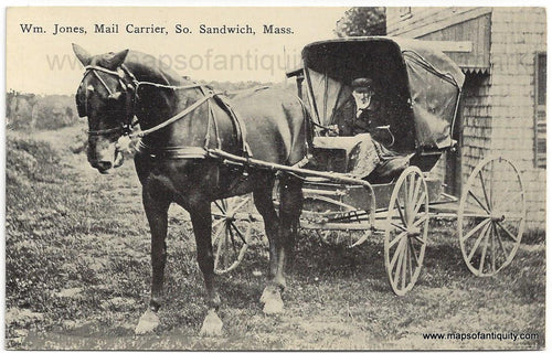 Genuine-Antique-Postcard-Wm-Jones-Mail-Carrier-So-Sandwich-Mass-Antique-Postcards-Other-Cape-Cod-1915-1930-Gilbert-Post-Card-Co-Maps-Of-Antiquity-1800s-19th-century