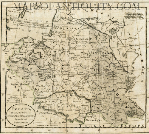 Black-and-white-antique-map-Poland-Showing-the-Claims-of-Russia-Prussia-and-Austria-from-the-Best-Authorities-Europe-Poland-1802-Morse-/-Guthrie-Maps-Of-Antiquity
