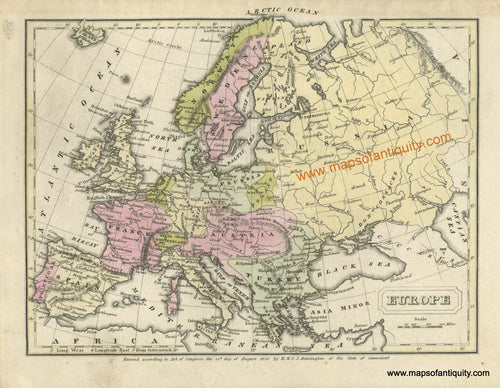 Antique-Hand-Colored-Map-Europe-Europe-Europe-General-1830/1833-Malte-Brun-Maps-Of-Antiquity