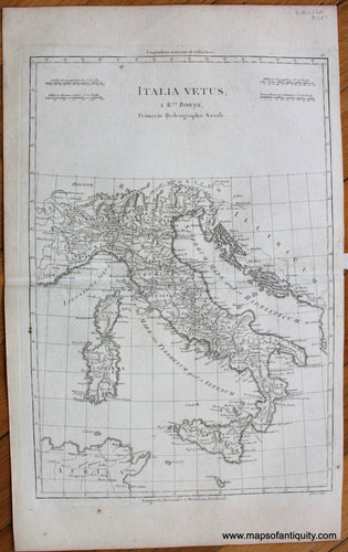 Genuine-Antique-Map-Italia-vetus-Europe-Italy-1787-Bonne-and-Desmarest-Maps-Of-Antiquity-1800s-19th-century