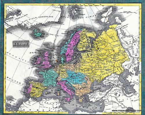 Antique-Hand-Colored-Map-Europe-Europe-Europe-General-1832-C.S.-Williams-Maps-Of-Antiquity